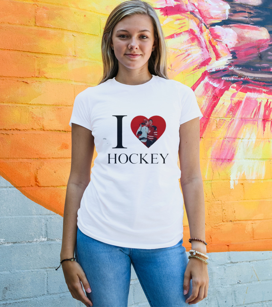 Williams & Storrie I Love Hockey Players Red Heart T-Shirt