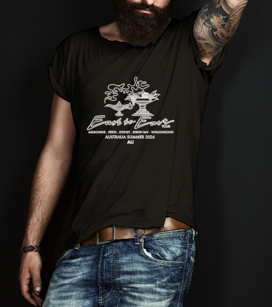 East To East Tour Melbourne Perth Sydney Byron Bay Wollongong Australia Summer 2024 Ali T-Shirt