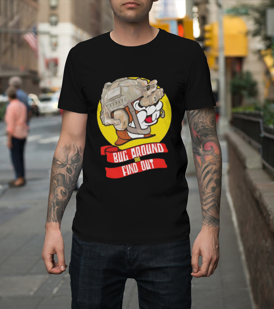 Beaver Army Bug Around And Find Out Helmet Cartoon Fandom T-Shirt