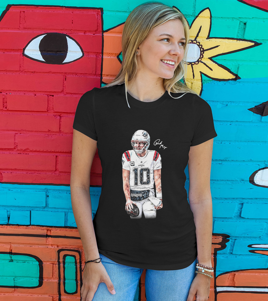 Drake Maye New England Patriots Jersey Ice Cold Iceman Autograph T-Shirt