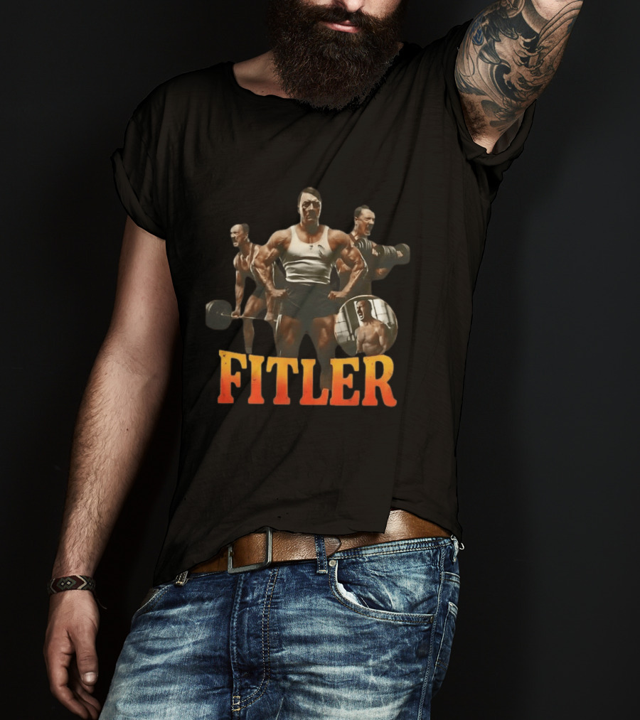 Fitler Hitler Bodybuilding Caricature T-Shirt