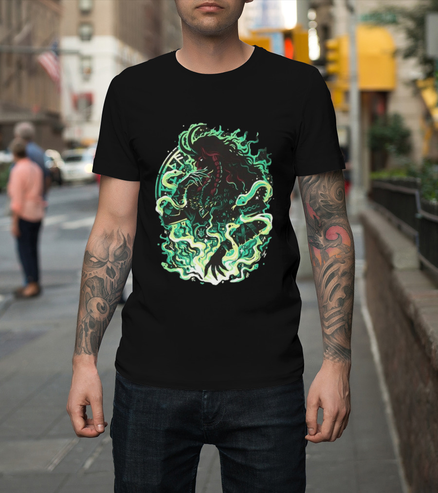 Loki Norse God Of Mischief Mythology With Serpents And Runes T-Shirt