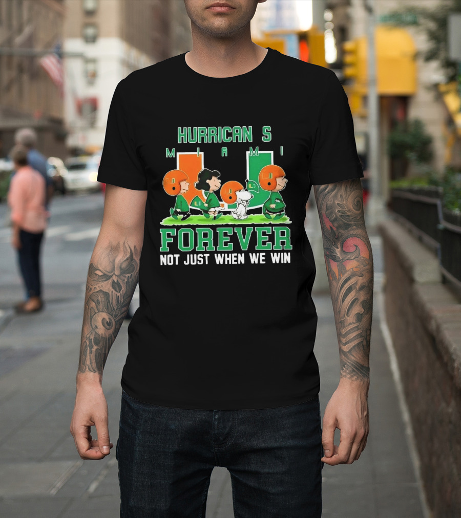 Peanuts Miami Hurricanes NCAA Football Forever Loyalty Charlie Brown Snoopy Lucy T-Shirt