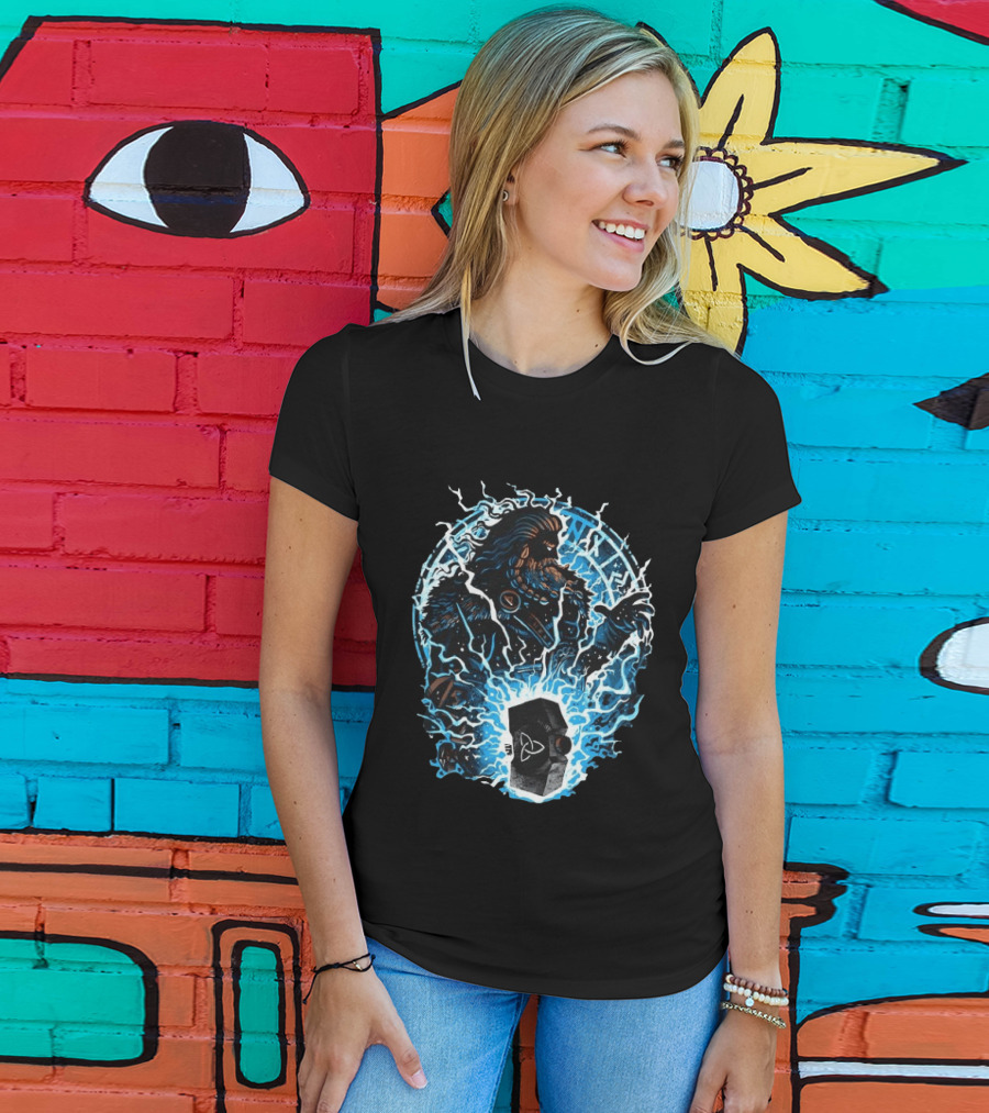 Thor Norse God Of Thunder Mjolnir Lightning Power Norse Mythology T-Shirt