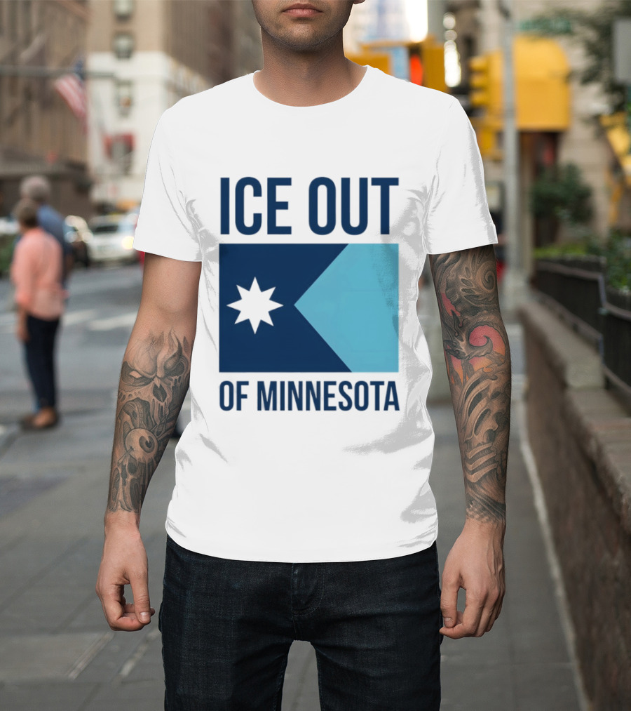 ICE Out Of Minnesota Star Flag T-Shirt