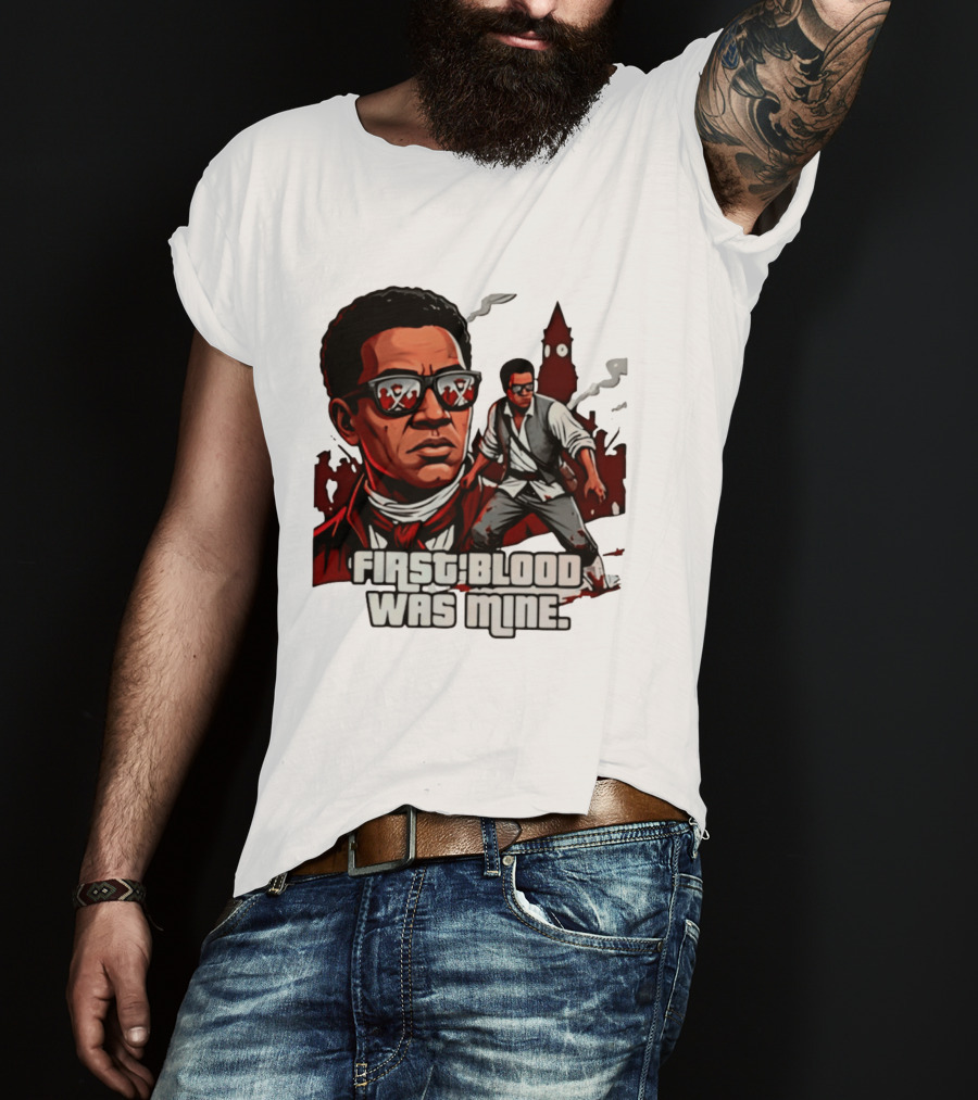 First Blood Was Mine Cool Character Action Scene T-Shirt