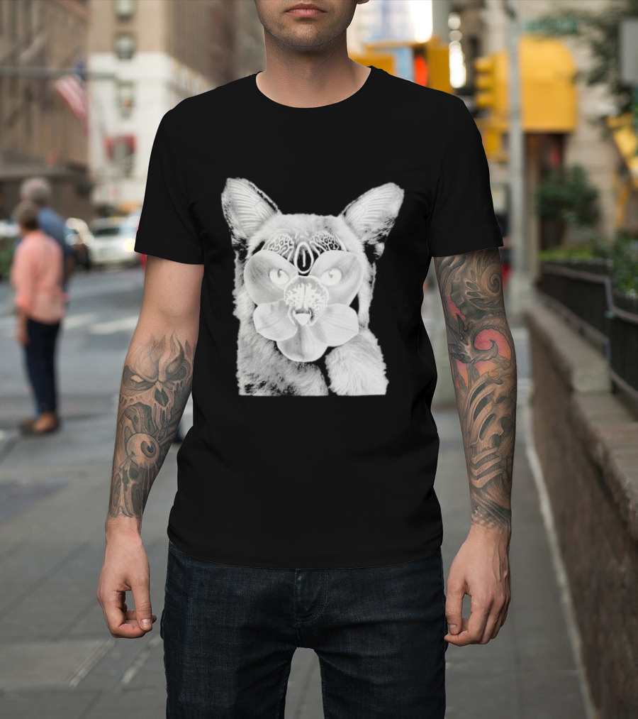 Galantis Palladium Cat Mask Orchid Eyes Black And White T-Shirt