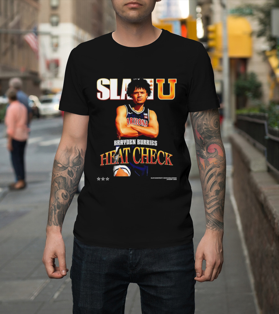 SlamU Brayden Burries Heat Check Arizona Basketball Star T-Shirt