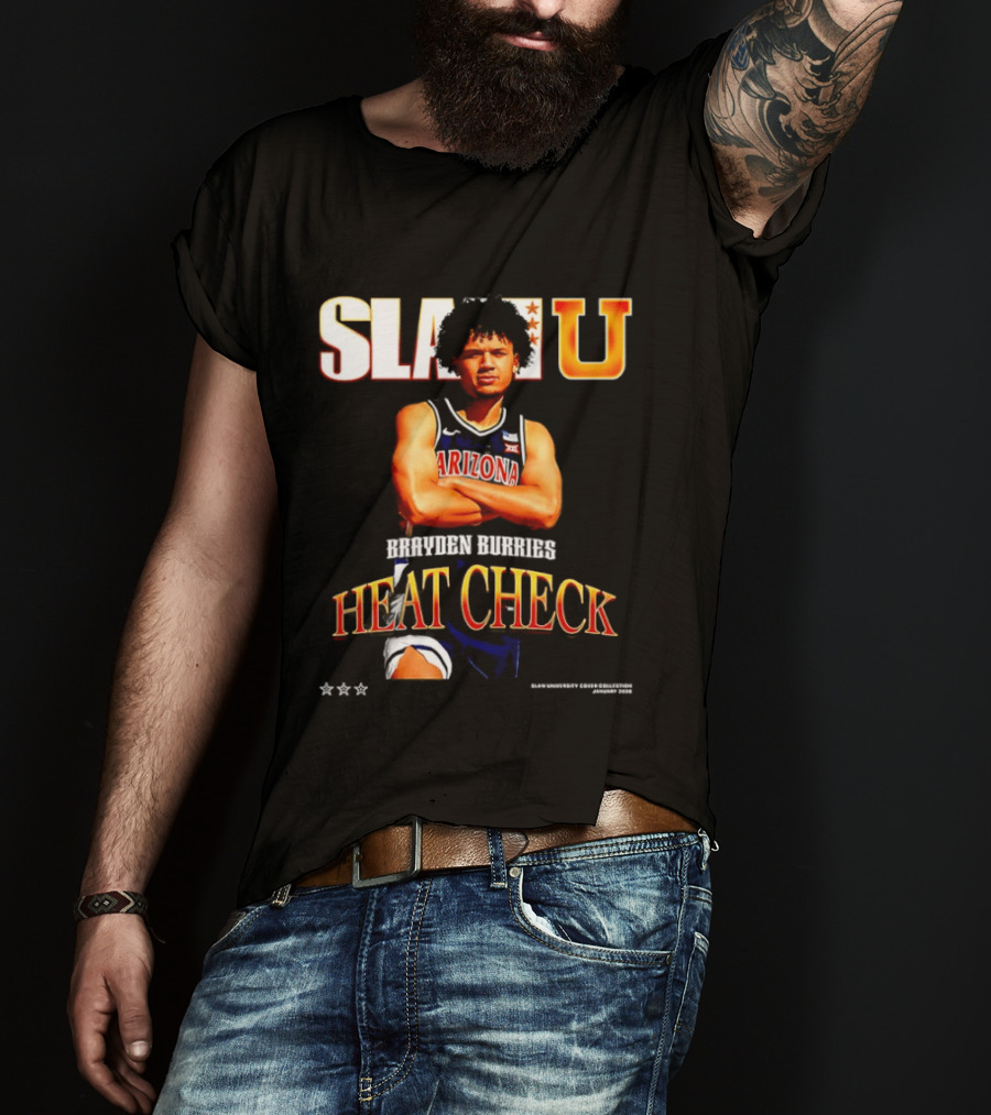 SlamU Brayden Burries Heat Check Arizona Basketball Star T-Shirt