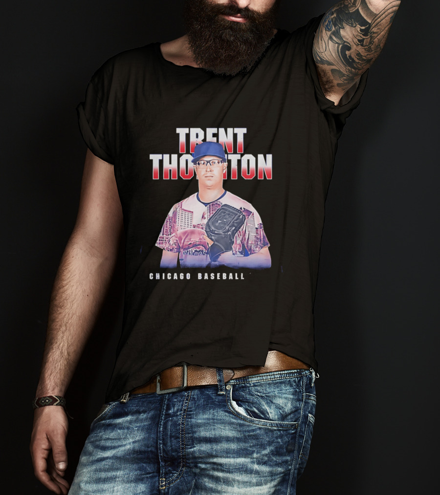 Trent Thornton Chicago Baseball Player Landmark Urban Skyline T-Shirt