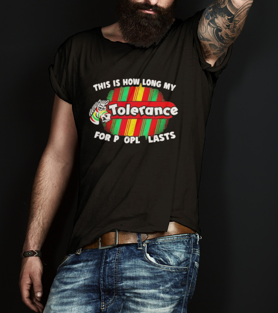Angry Zebra Tolerance For People Lasts T-Shirt