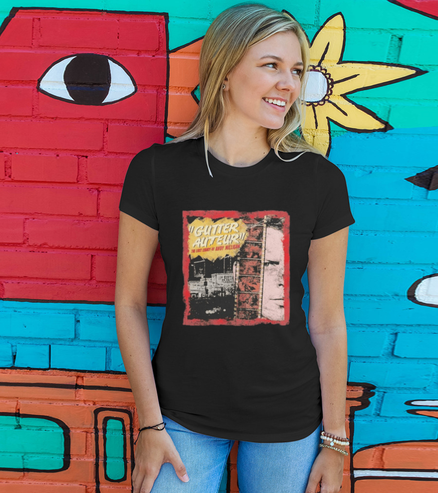 Gutter Auteur The Lost Legacy Of Andy Miligan Filmmaker Tribute With Vintage Film Strip And Urban Nightlife T-Shirt