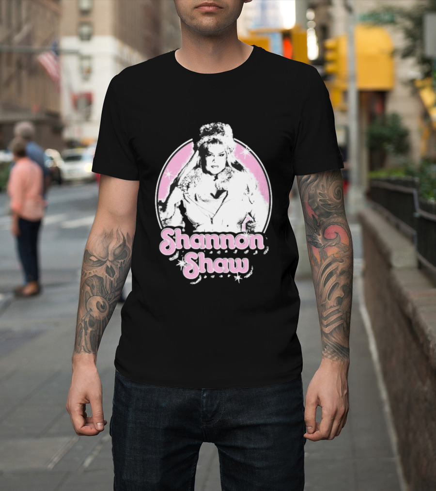 Shannon Shaw Fur Coat Glamour Pink Starry T-Shirt