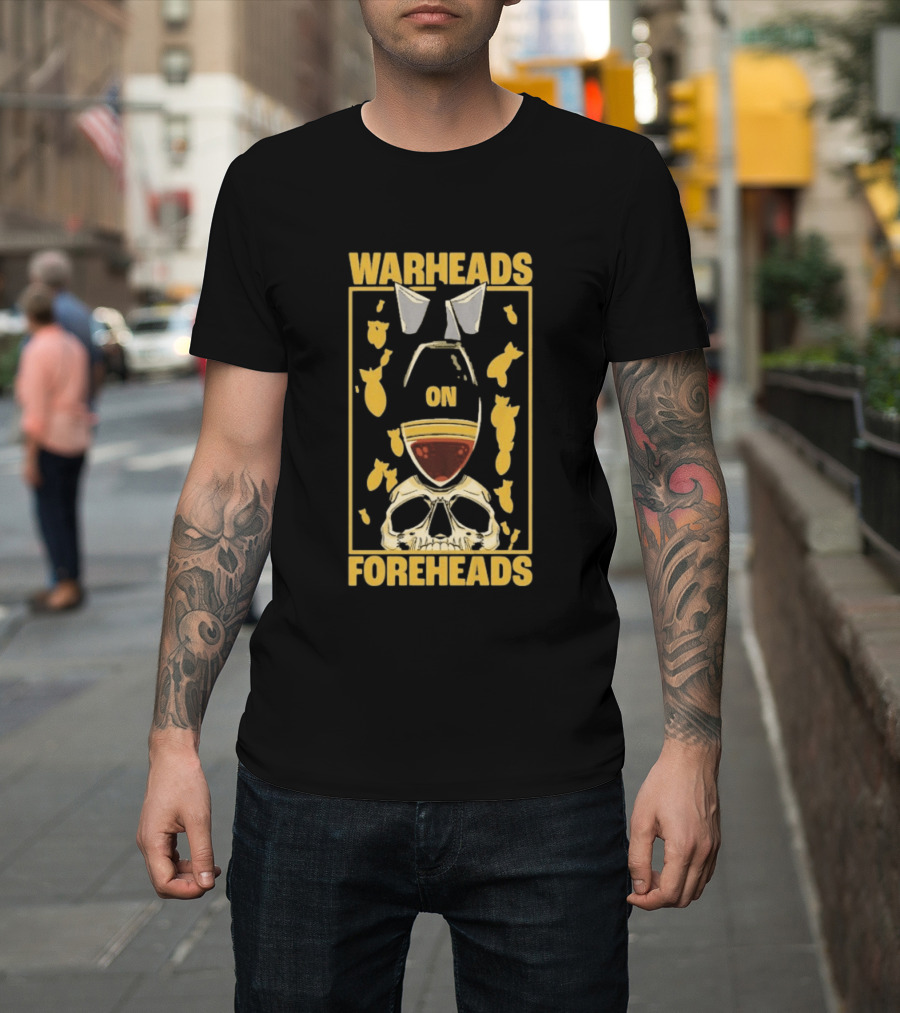 Warheads On Foreheads Skull With Bombs And Paratrooper Wings T-Shirt