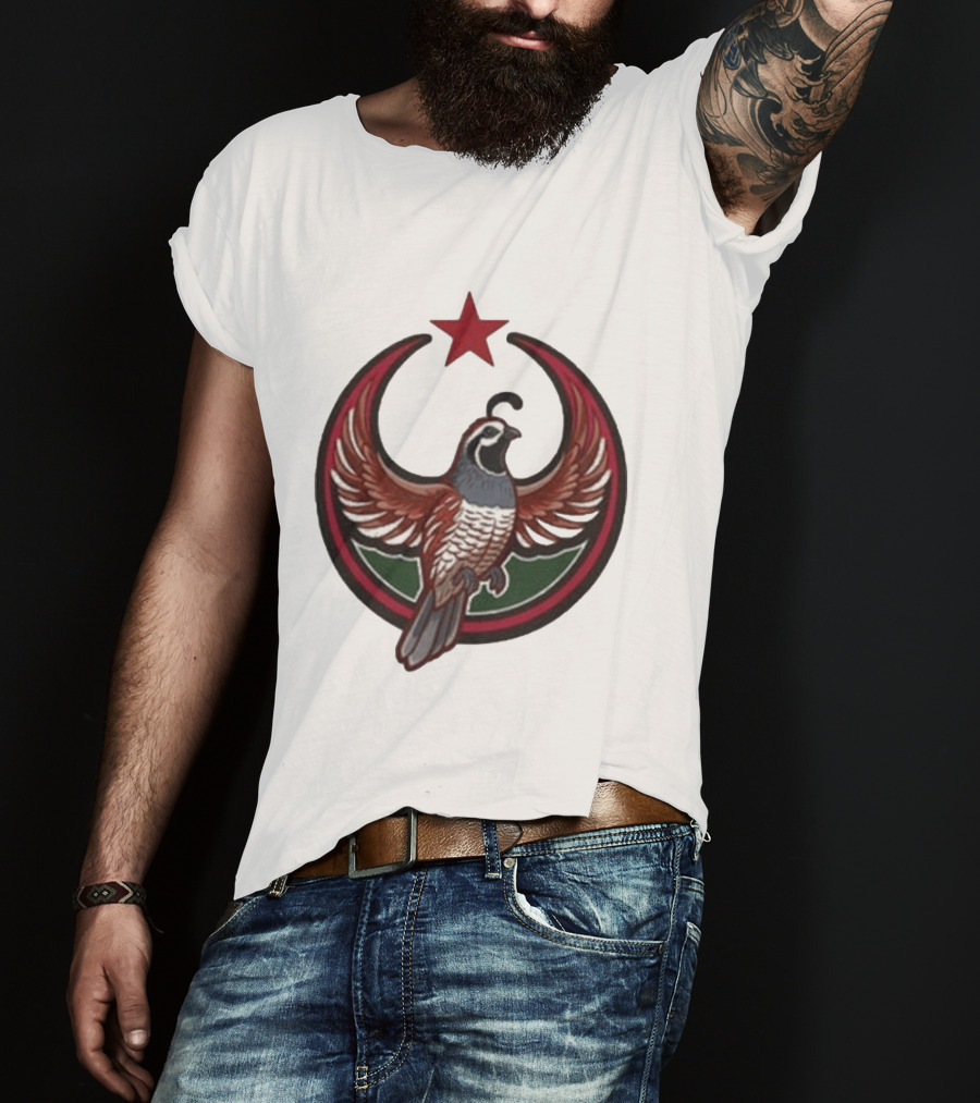 California Quail Rebel Crescent Star T-Shirt