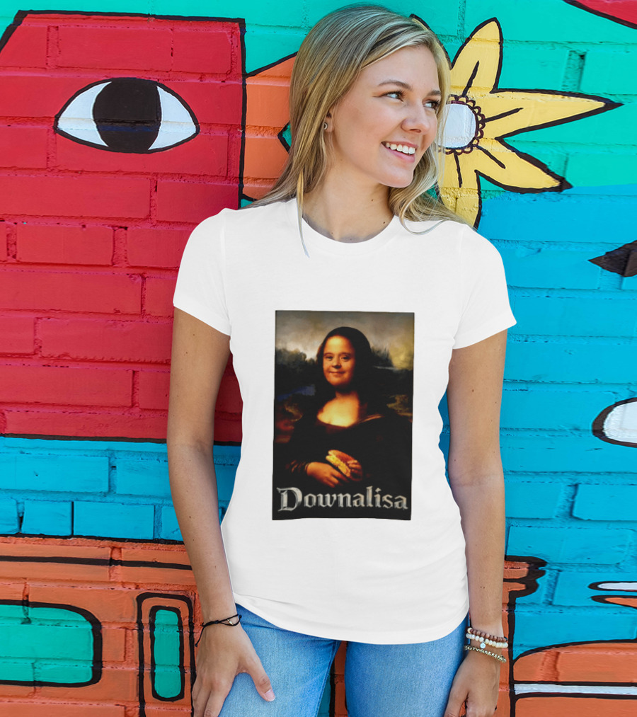 Downalisa Mona Lisa Parody Featuring T-Shirt
