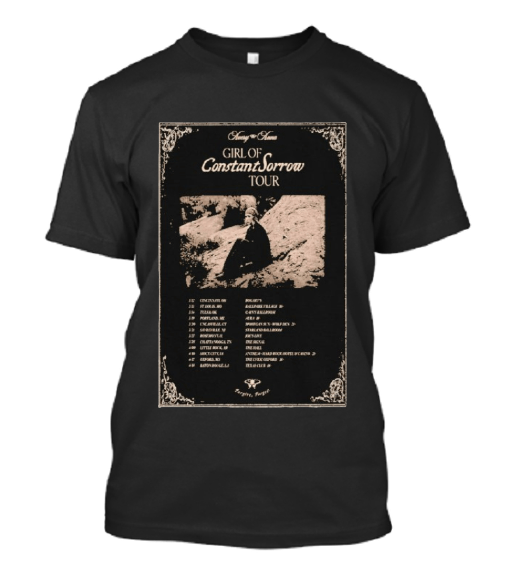 Avery Anna Girl Of Constant Sorrow Tour 2026 Dates Cincinnati To Knoxville T-Shirt