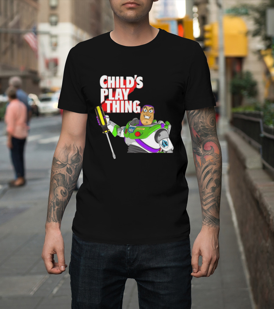 Child's Play Thing Buzz Lightyear Horror Crossover Toy Story T-Shirt