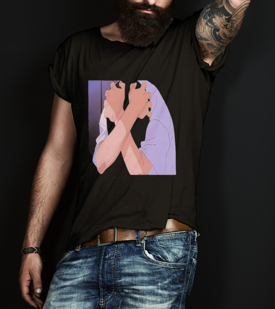 Ikari Shinji Sad Guy Clenched Hands Anime Scene T-Shirt