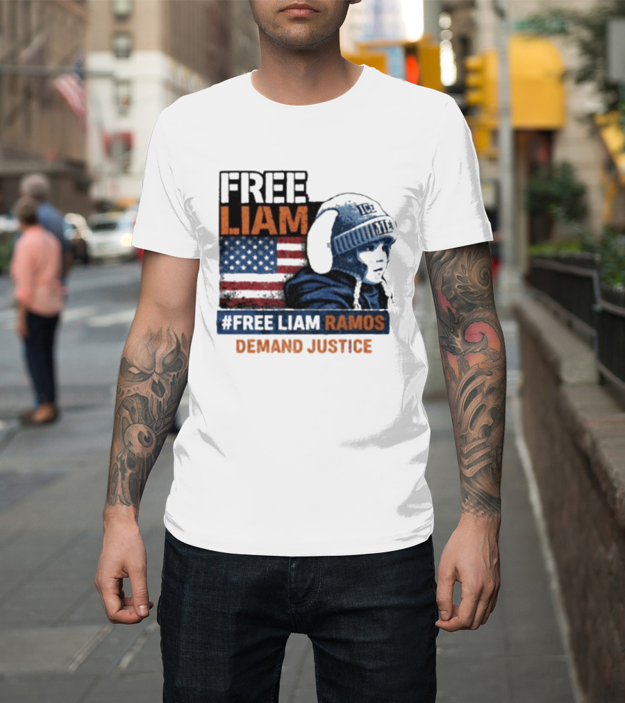 Free Liam Ramos Demand Justice American Flag Ice Hat T-Shirt