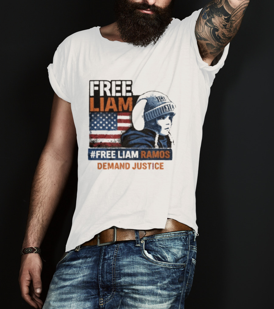 Free Liam Ramos Demand Justice American Flag Ice Hat T-Shirt