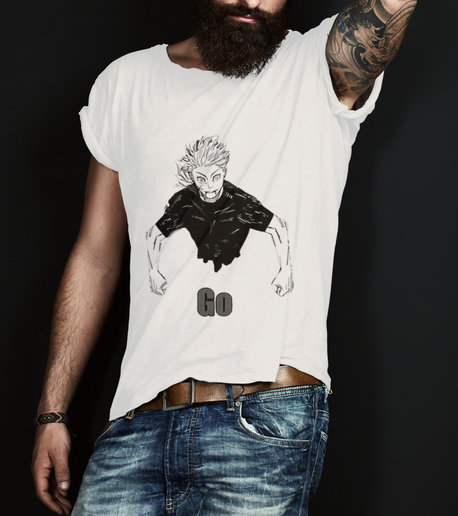 Satoru Gojo Half Body Go Meme Jujutsu Kaisen T-Shirt
