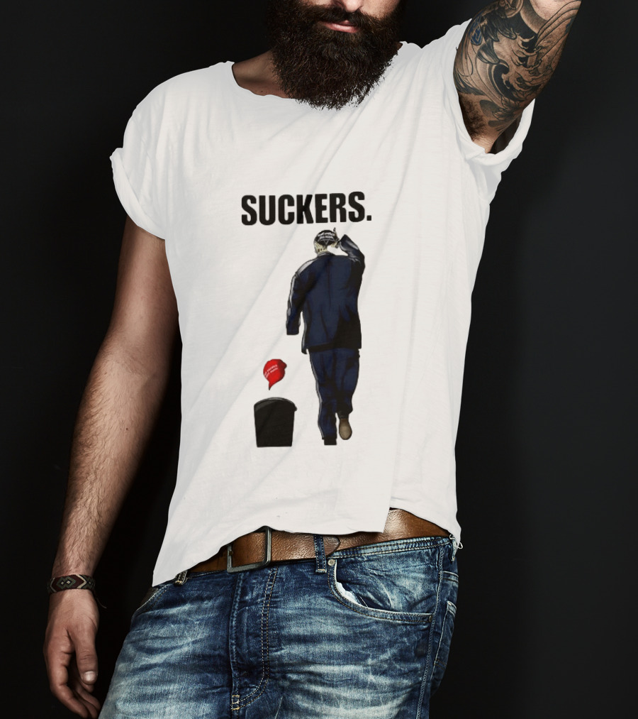 Suckers Trump MAGA Hat Trash Can T-Shirt