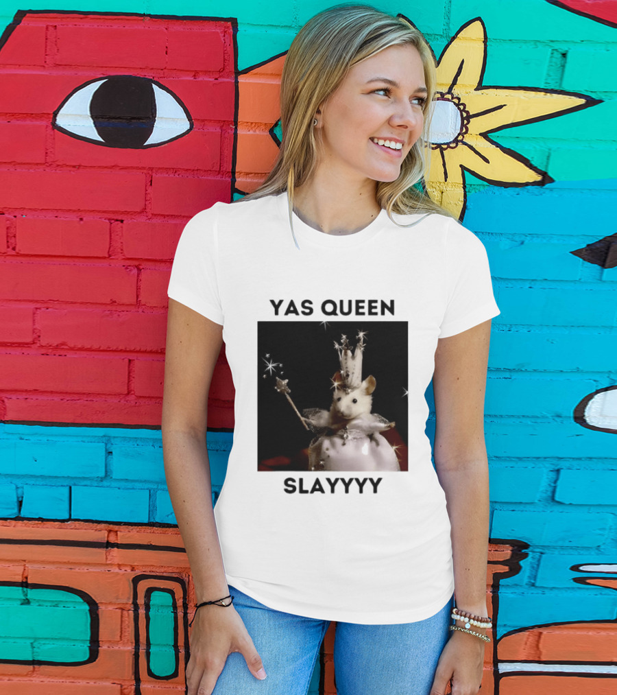 Yas Queen Slayyyy Mouse With Crown And Wand Magic T-Shirt