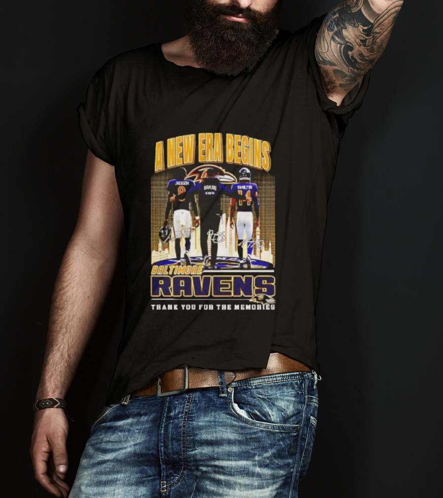 A New Era Begins Baltimore Ravens Jackson Lewis Hamilton Thank You For The Memories T-Shirt