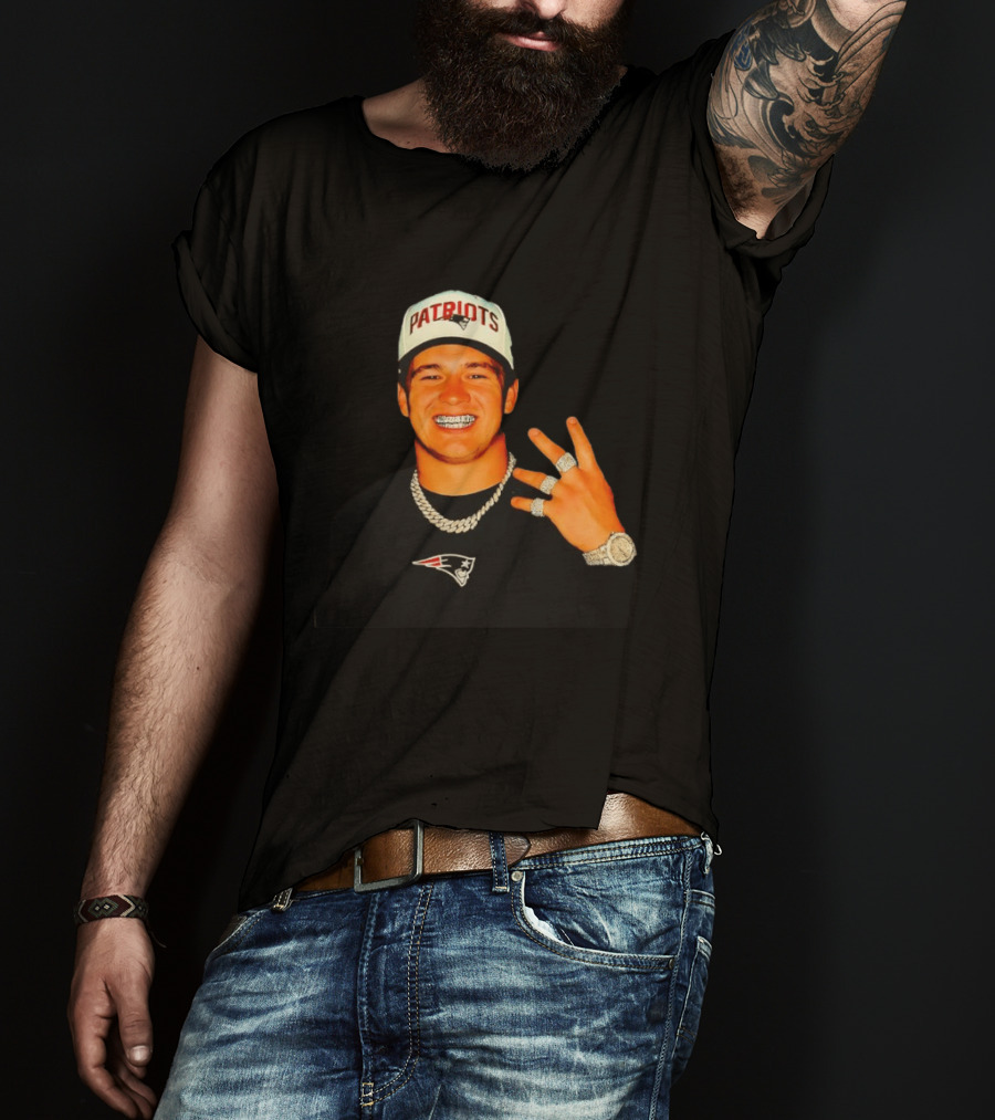 Drake Maye Patriots Ring Collection With New England Patriots Hat And Jewelry T-Shirt