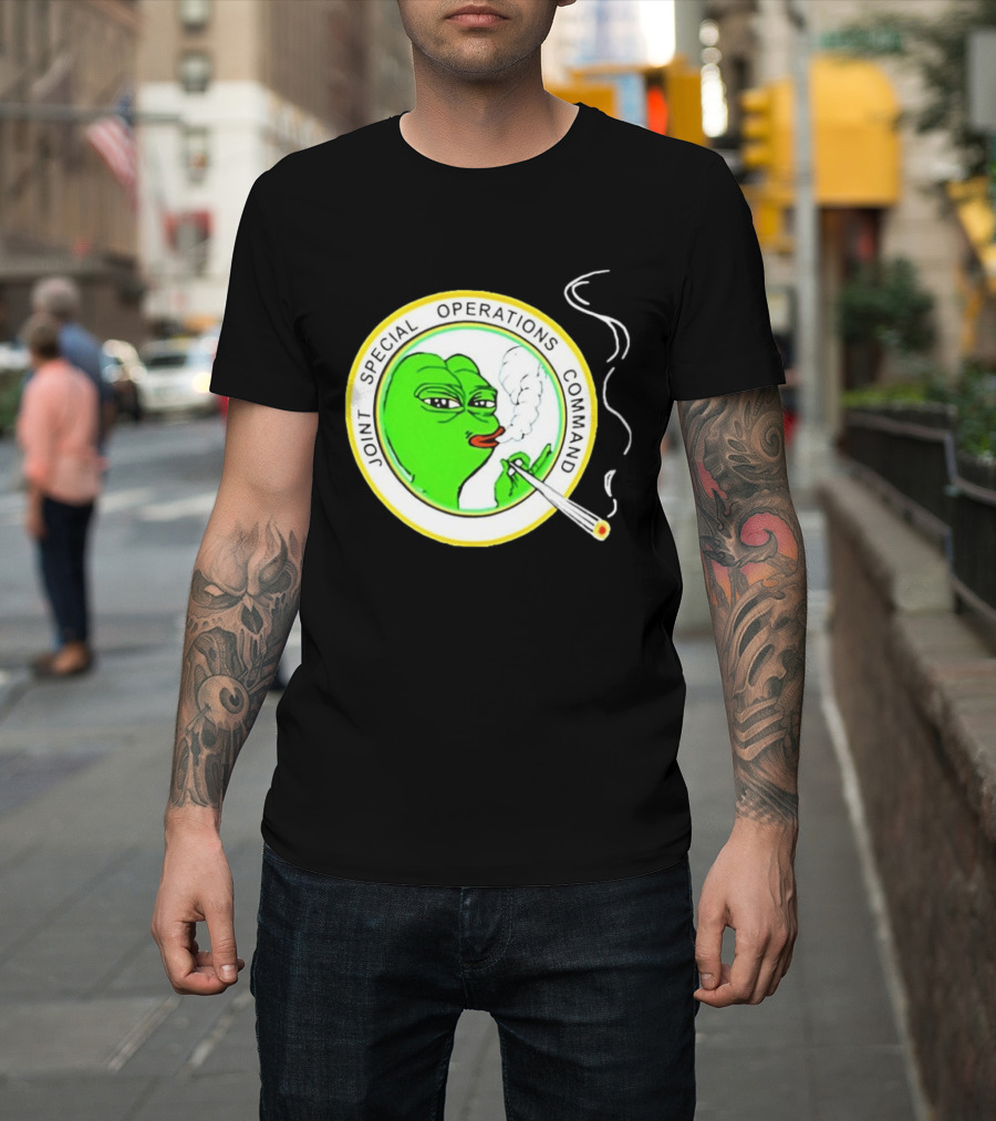 Sad Pepe Smoking Meme Joint Special Operations Command T-Shirt