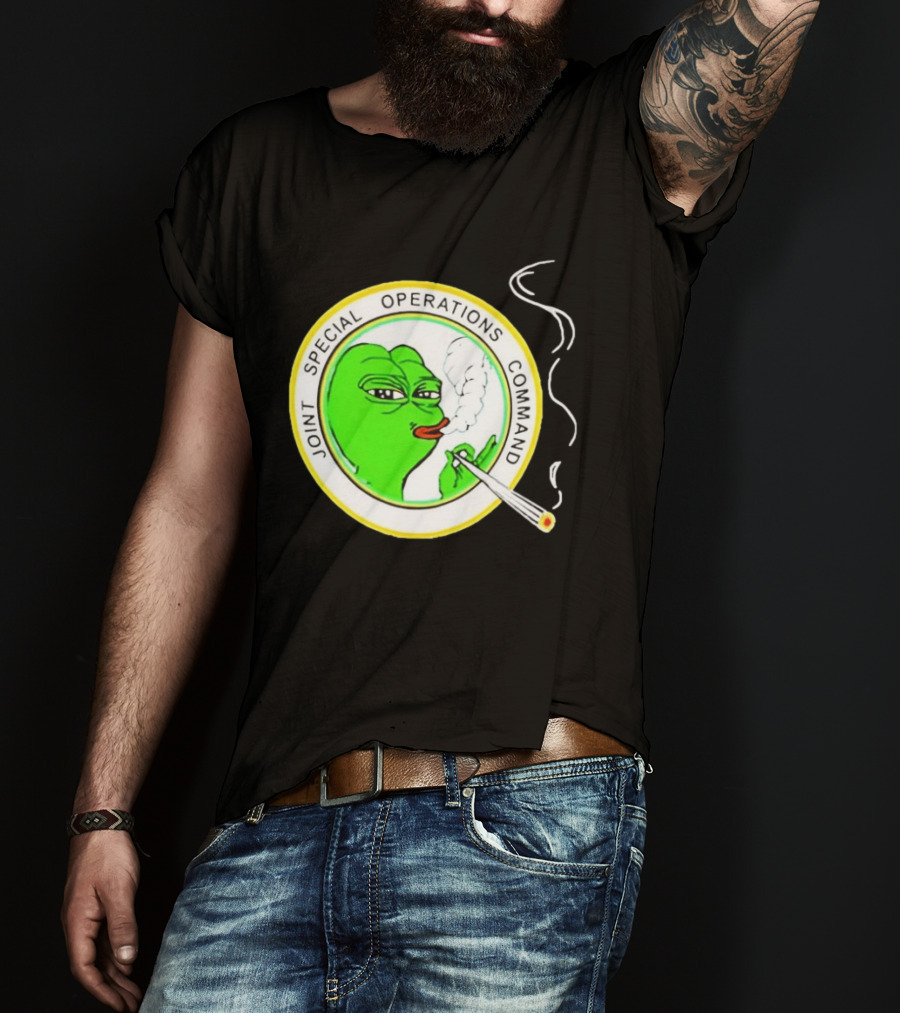 Sad Pepe Smoking Meme Joint Special Operations Command T-Shirt