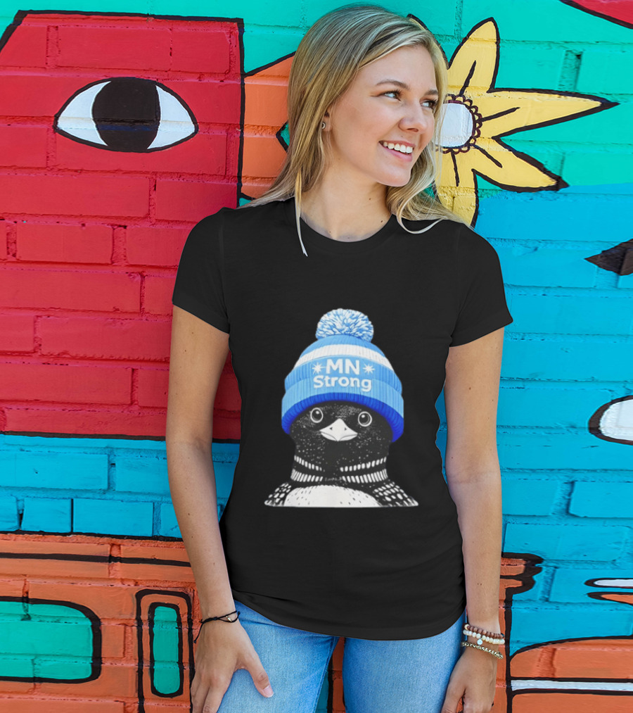 MN Strong Penguin Blue Hat Minnesota T-Shirt