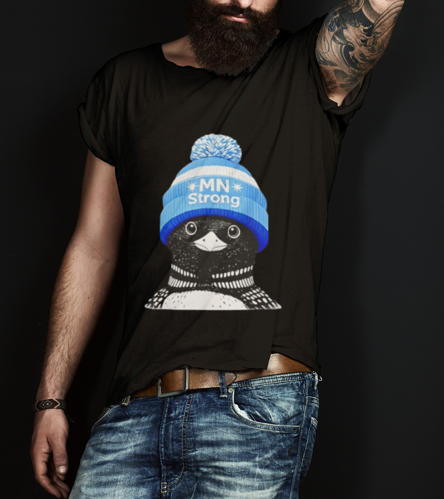 MN Strong Penguin Blue Hat Minnesota T-Shirt