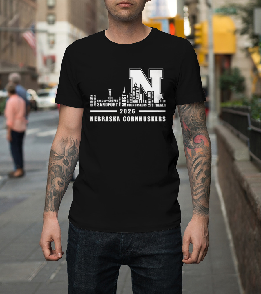 2026 Nebraska Cornhuskers City Skyline Lincoln T-Shirt