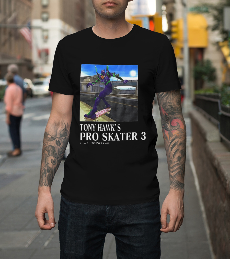 Tony Hawk's Pro Skater 3 Evangelion Crossover Skating Scene T-Shirt