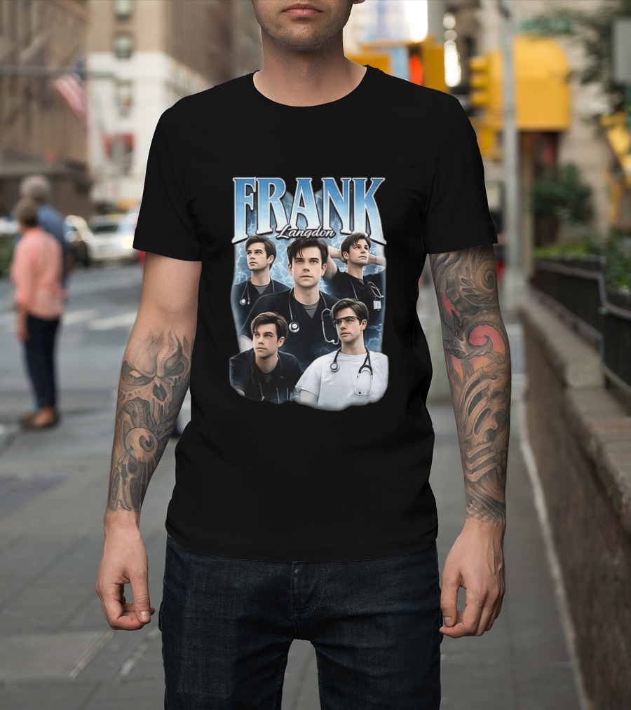 FRANK Langdon Doctor Character Lightning Background Stethoscope T-Shirt