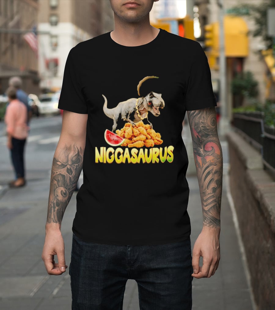 Niggasaurus Dinosaur Fried Chicken T-Shirt