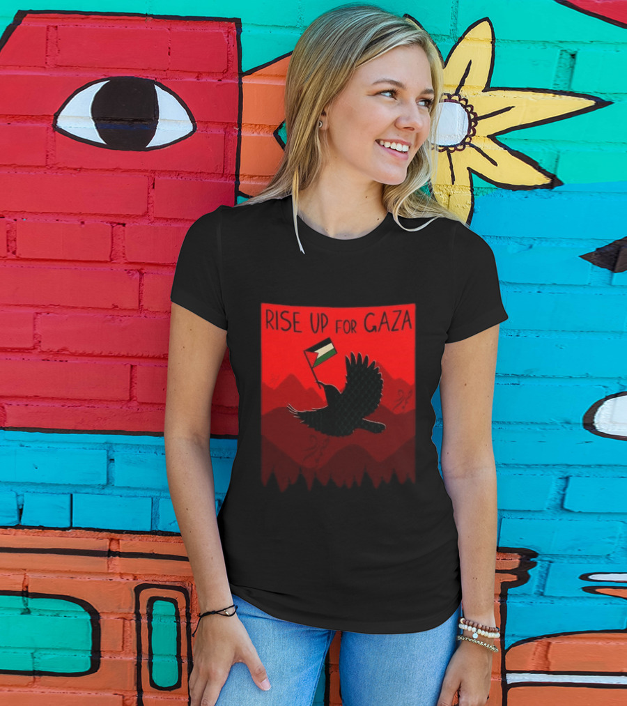 Rise Up For Gaza Palestinian Flag Bird T-Shirt