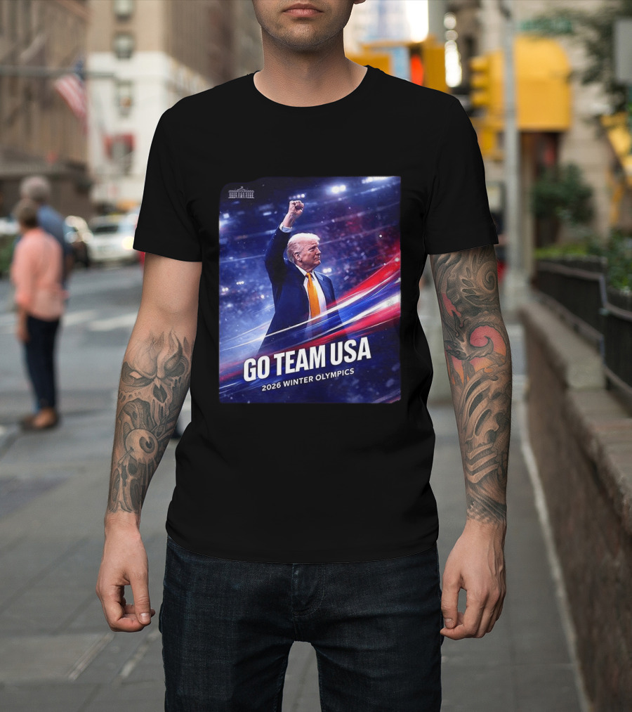 Go Team USA 2026 Winter Olympics Trump Cheer American Pride T-Shirt