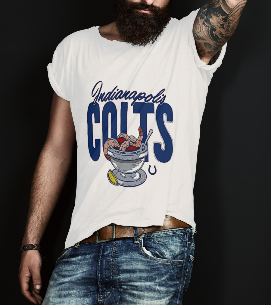 Indianapolis Colts Shrimp Cocktail Bowl Football Team T-Shirt