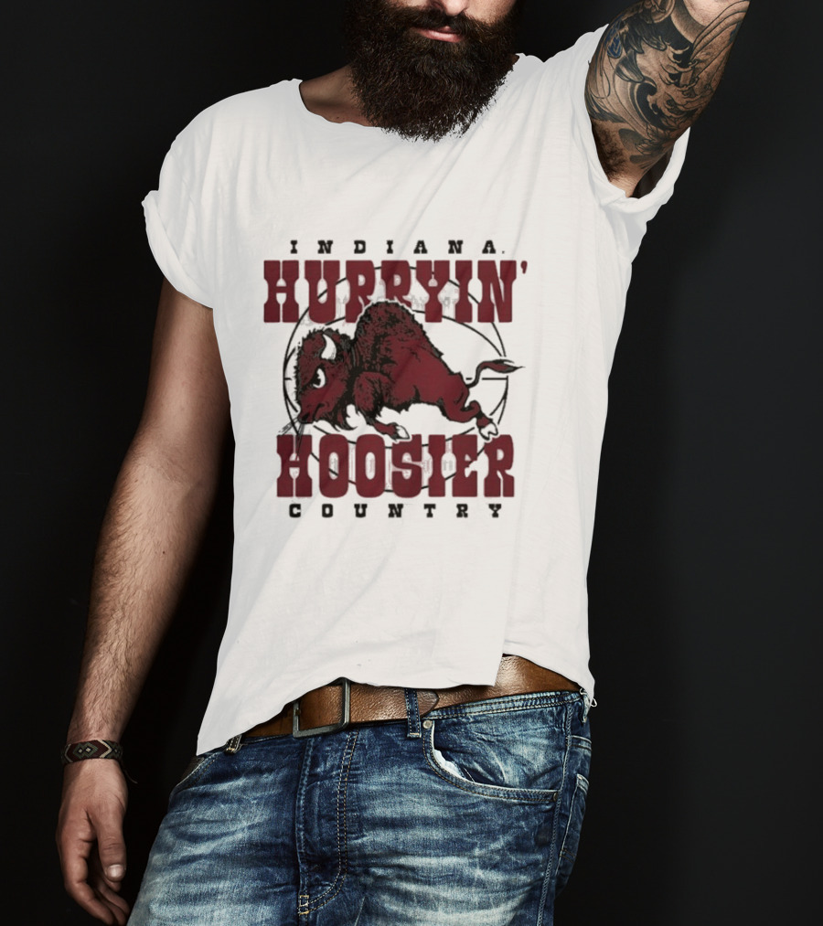 Indiana Hoosiers Basketball Hurryin' Hoosier Country Buffalo T-Shirt