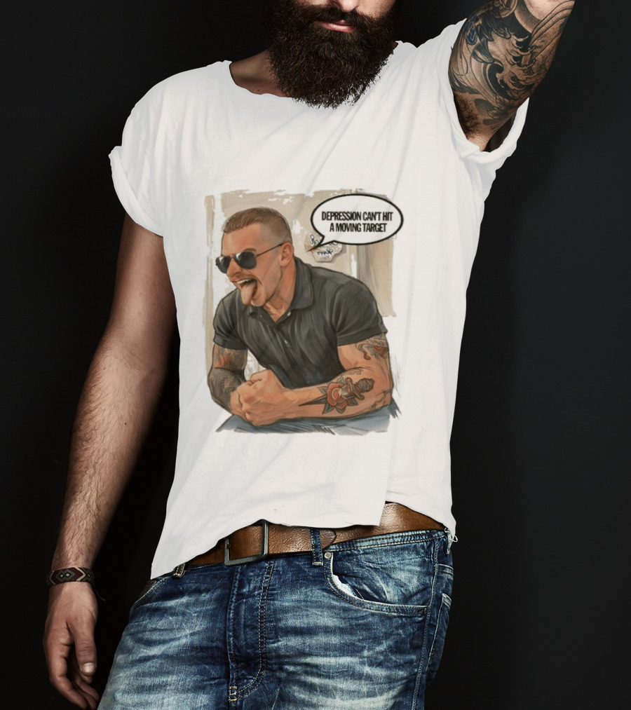 Joey Keegan Flex Pose Depression Can't Hit A Moving Target T-Shirt