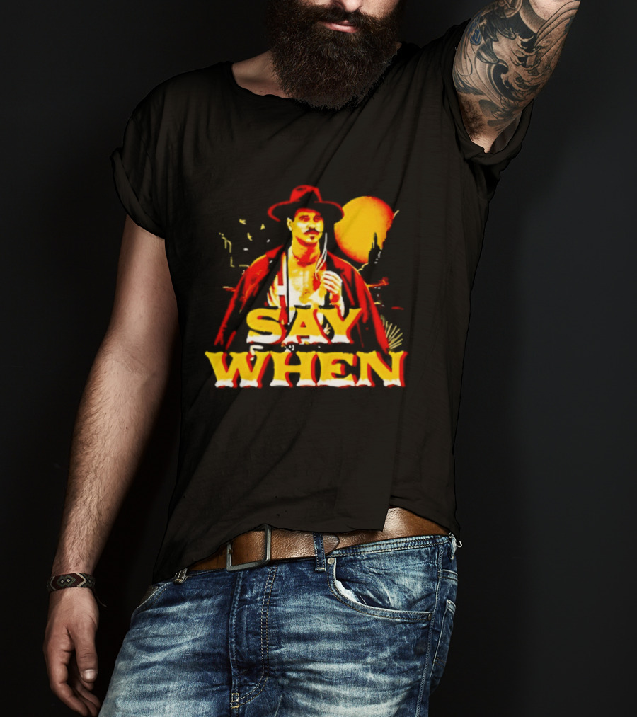 Doc Holliday Tombstone Say When Iconic Movie T-Shirt