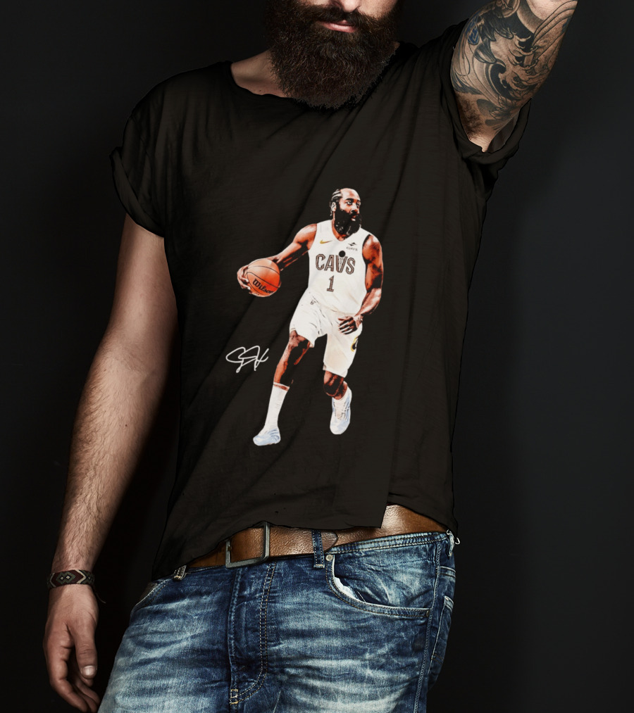 James Harden Basketball CAVS 1 Cavaliers Signature Debut T-Shirt