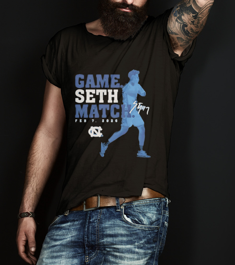 Game Seth Match Feb 7 2026 UNC Tar Heels T-Shirt