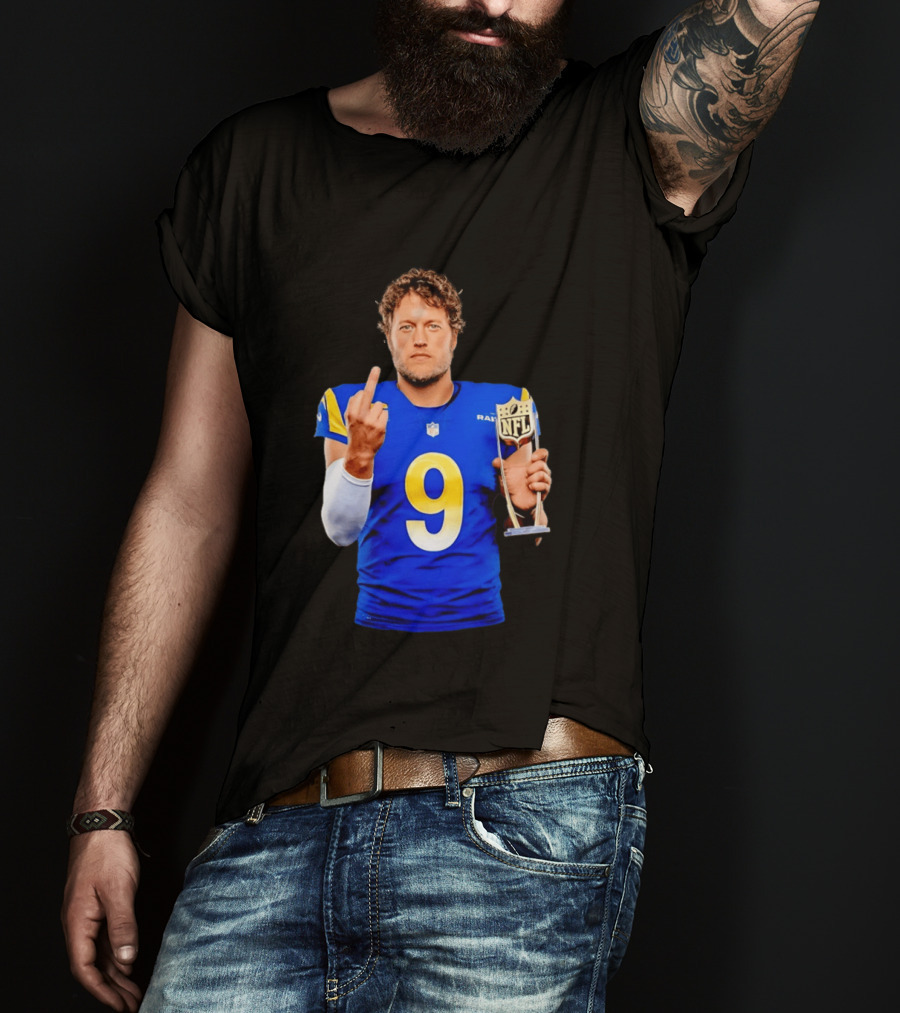 Matthew Stafford Los Angeles Rams 2025 MVP Gesture NFL Trophy T-Shirt
