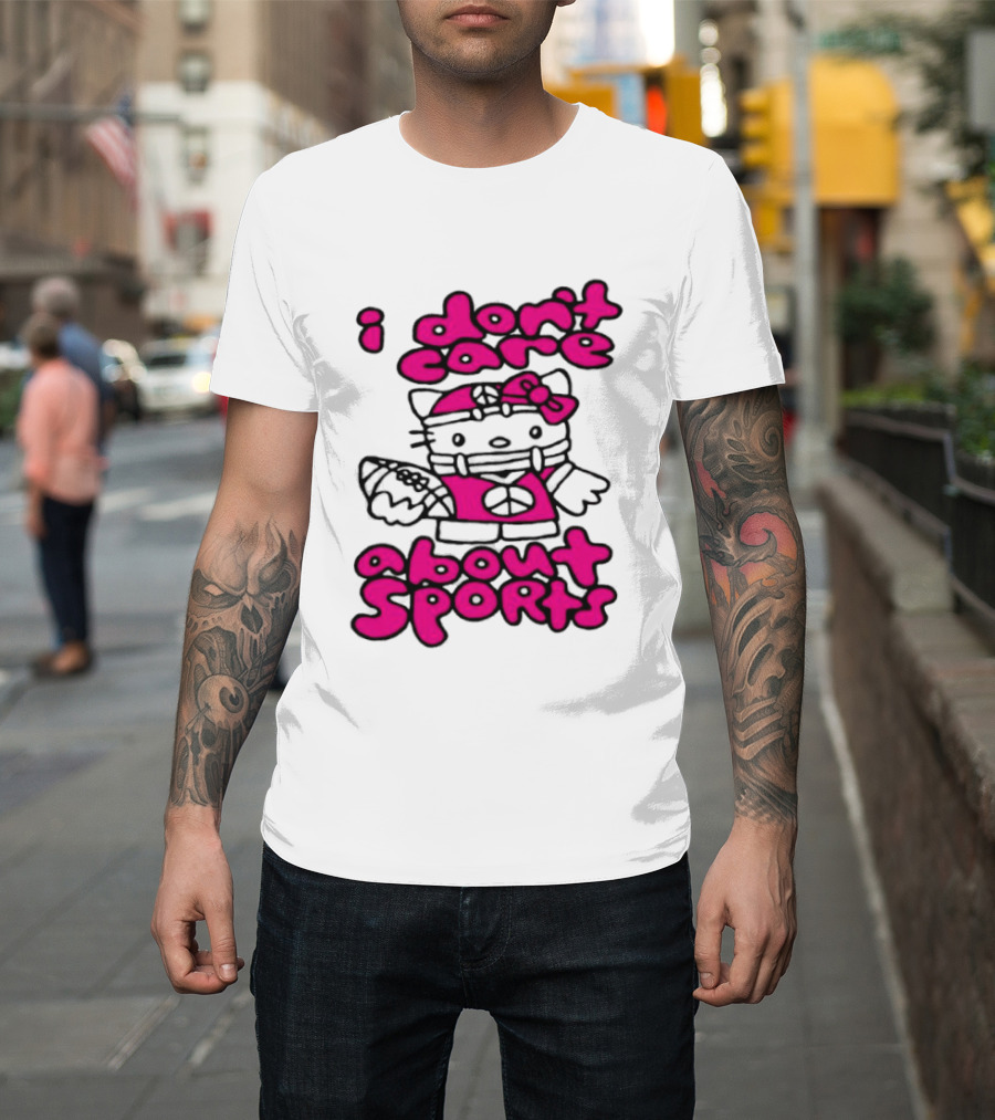 Hello Kitty I Don't Care About Sports Playful Attitude T-Shirt