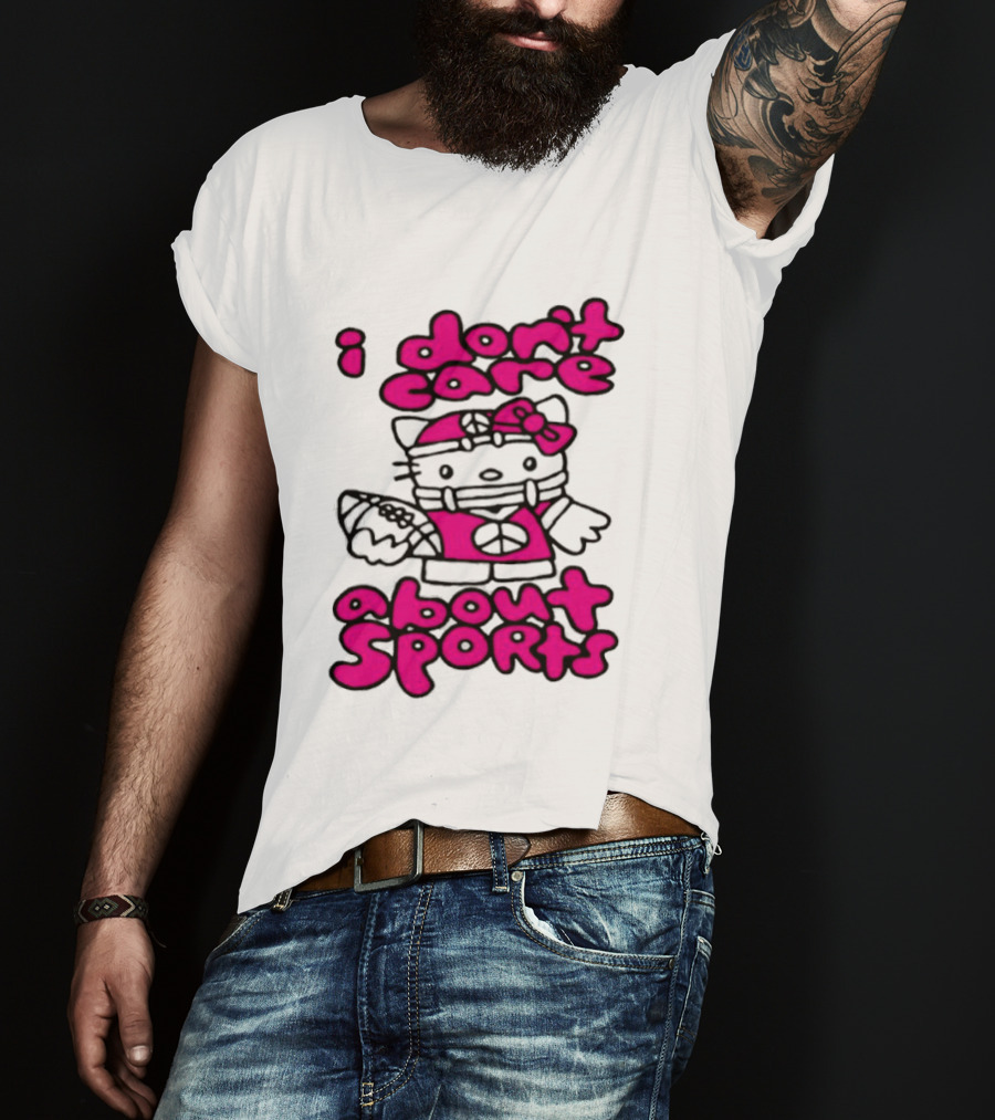 Hello Kitty I Don't Care About Sports Playful Attitude T-Shirt