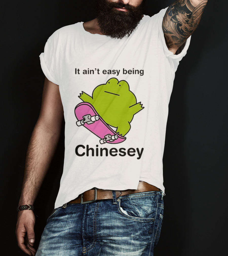 It Ain't Easy Being Chinesey Kawaii Frog On Skateboard T-Shirt